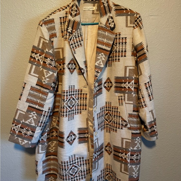 Rust Aztec Peacoat - Picture 3 of 3